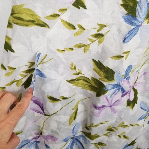 J. Jill Love Linen Women's Sleeveless Floral Dress Size Large - Picture 5 of 7
